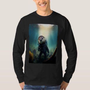 T-shirt Costume de loutre de mer cool Loutre en scaphandre