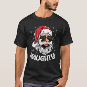 T-shirt Costume de Noël assorti pour couples Naughty or Ni