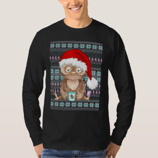 T-shirt Costume de Noël moche Père Noël Chouette de Noël C