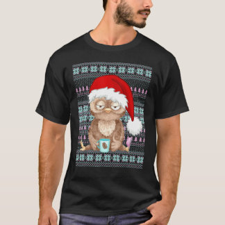 T-shirt Costume de Noël moche Père Noël Chouette de Noël C