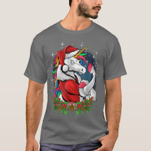 T-shirt Costume de Noël Xmas PJ Santa Hat Unicorne