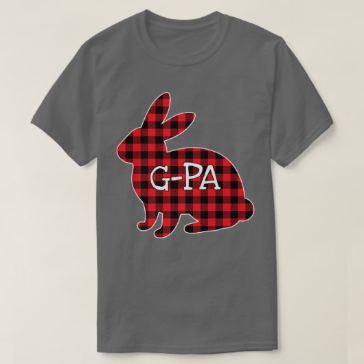 T-shirt Costume de Pâques Lapin Rouge Plaid Graphic Gpa Ma (Design devant)