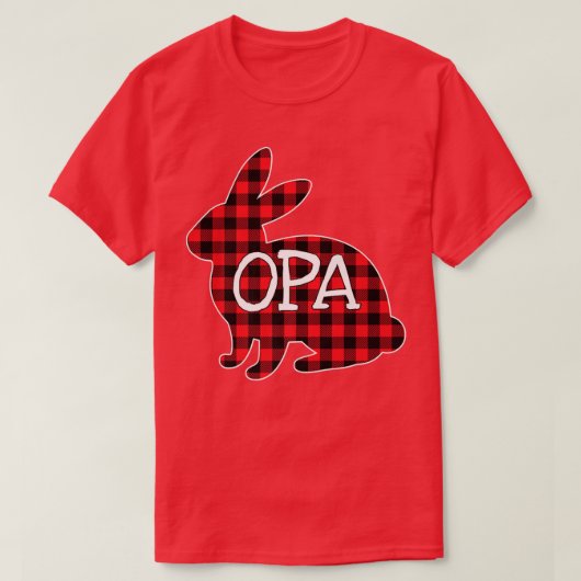 T-shirt Costume de Pâques Lapin Rouge Plaid Graphic Opa Ma (Design devant)