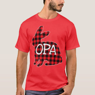 T-shirt Costume de Pâques Lapin Rouge Plaid Graphic Opa Ma