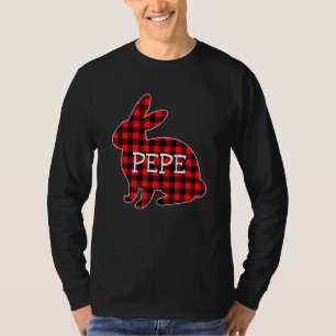 T-shirt Costume de Pâques Lapin Rouge Plaid Graphic Pepe M