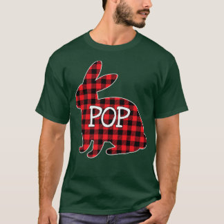 T-shirt Costume de Pâques Lapin Rouge Plaid Graphic Pop Ma