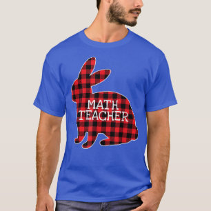 T-shirt Costume de Pâques Lapin Rouge Plaid Graphisme Math