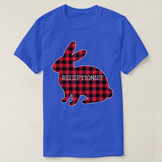 T-shirt Costume de Pâques Lapin Rouge Plaid Recepti Graphi (Design devant)