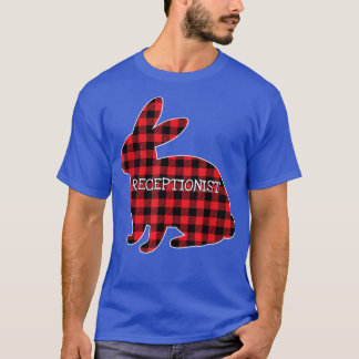 T-shirt Costume de Pâques Lapin Rouge Plaid Recepti Graphi