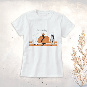 T-shirt Costume de pingouin de citrouille orange drôle d'H