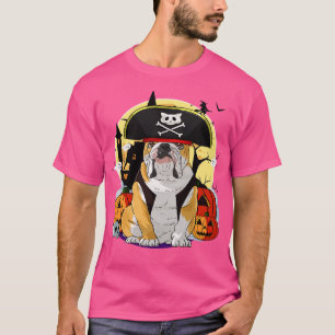 T-shirt Costume de pirate d'Halloween en anglais Bulldog
