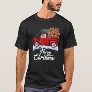 T-shirt Costume de PJ de Noël pour caniche, camion rouge p