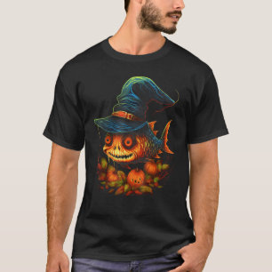 T-shirt Costume de poisson d'Halloween squelette effrayant