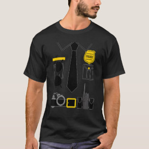 T-shirt Costume De Police Pour Enfants & Adultes Halloween