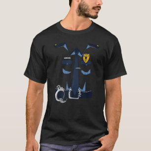 T-shirt Costume De Police Pour Enfants & Adultes Halloween