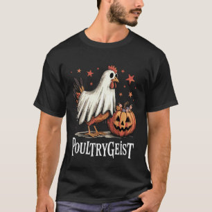T-shirt Costume de poulet fantôme drôle d'Halloween Poultr