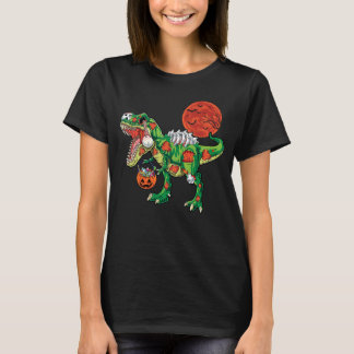 T-shirt Costume de squelette de dinosaure rex zombie Hallo