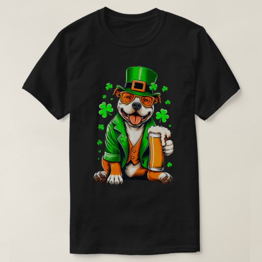 T-shirt Costume De Taureaux Saint-Paddys Day Pour Chien Am (Design devant)
