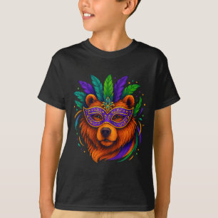 T-shirt Costume de tenue de masque d'ours Mardi Gras Femme