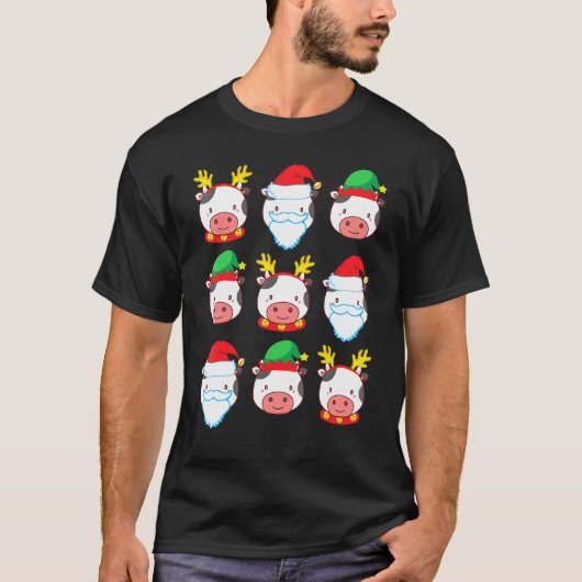 T-shirt Costume de veau Reindeer Elf Santa Claus Joyeux No (Devant)