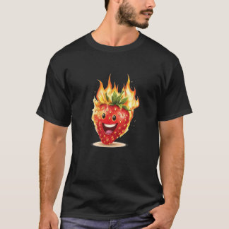 T-shirt Costume des Flammes de Fraise Brûlantes