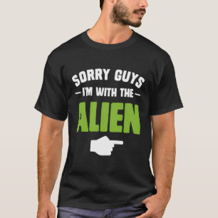T-shirt Costume D'Halloween Alien Facile Je Suis Avec L'Al
