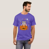 T-shirt Costume d'Halloween amusant pour chien Citrouille  (Devant entier)