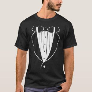 T-shirt Costume d'Halloween blanc Fake Tuxedo