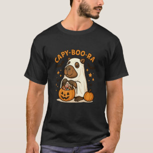 T-shirt Costume d'Halloween Capybara Fantôme Drôle Capy-Bo