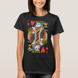 T-shirt Costume d'Halloween carte à jouer Roi de cœur Vale