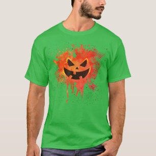 T-shirt Costume d'Halloween cassé Citrouille Splatter drôl