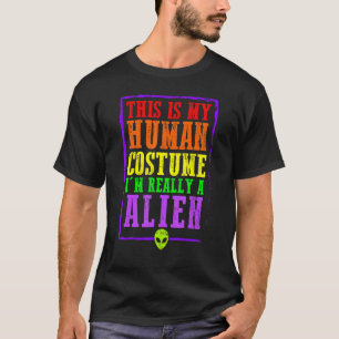 T-shirt Costume d'Halloween C'est mon costume humain Je su