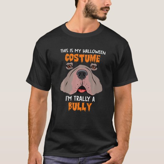 T-shirt Costume d'Halloween Chien taureau américain visage (Devant)