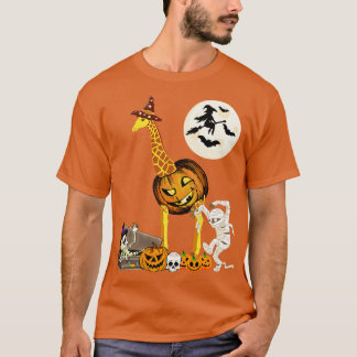 T-shirt Costume d'Halloween Citrouille Giraffe