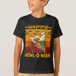 T-shirt Costume d'Halloween de chien teckel Happy Howl-O-W