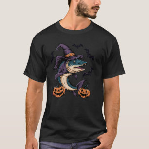 T-shirt Costume d'Halloween de poisson barracuda Citrouill