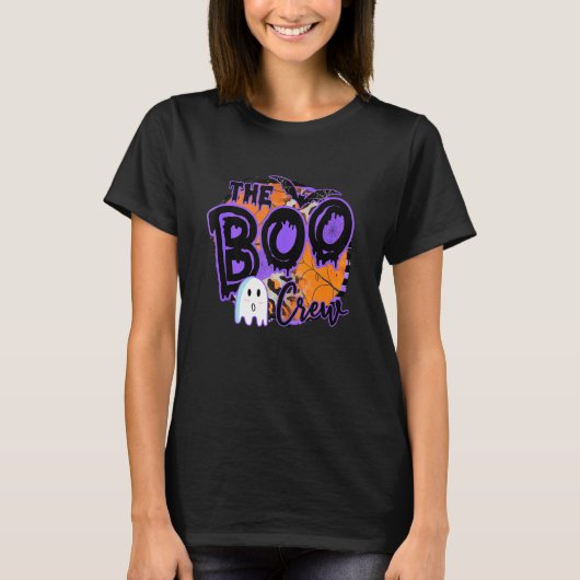 T-shirt Costume d'Halloween d'équipage de Boo Ghost Bat Sp (Devant)