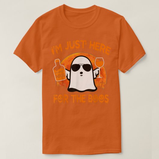 T-shirt Costume d'Halloween Drôle Fantôme Je suis juste ic (Design devant)