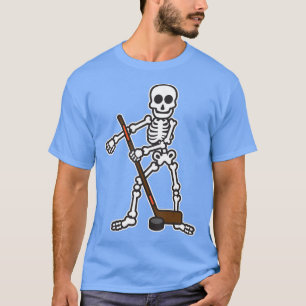 T-shirt Costume d'Halloween du joueur de hockey de squelet