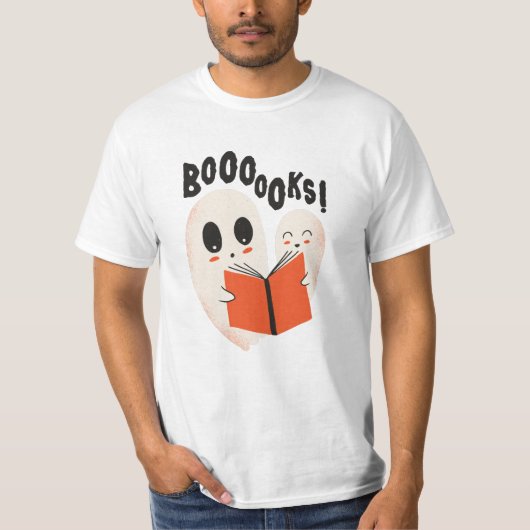 T-shirt Costume d'Halloween Fantôme Bibliophile Drôle Booo (Devant)