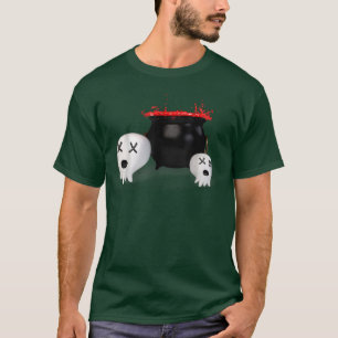 T-shirt Costume d'Halloween fantôme blanc et bol de sang 