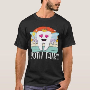 T-shirt Costume d'Halloween Fée Dents Retro Filles Drôle K