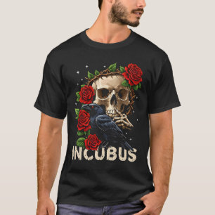T-shirt Costume d'Halloween Incubus Crow Left Skull Flower