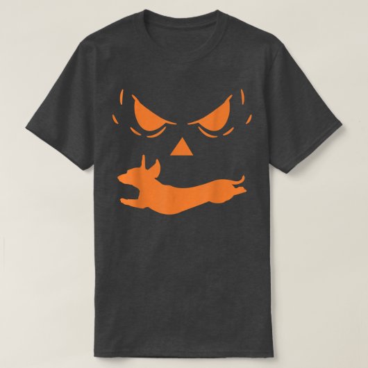 T-shirt Costume d'Halloween Jack-o'-lantern Chien Dachshun (Design devant)