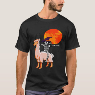 T-shirt Costume d'Halloween lama alpaga Sorcière mignonne
