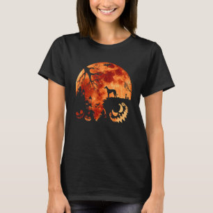 T-shirt Costume d'Halloween Lévrier et Lune Chien Citrouil