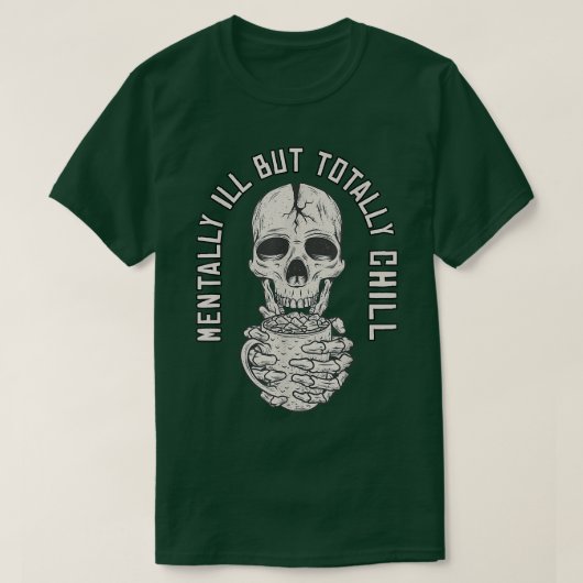 T-shirt Costume d'Halloween malade mental mais totalement (Design devant)