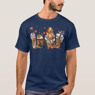T-shirt Costume d'Halloween pour chien teckel au café d'au