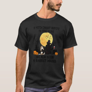 T-shirt Costume d'Halloween Sorcière Vin et Basset