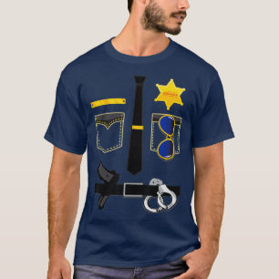 T-shirt Costume d'Halloween Uniforme du shérif de police